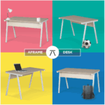 A-FRAME DESK 1200 x 750 x 722 MONDEGO ELM & WHITE - Image 3