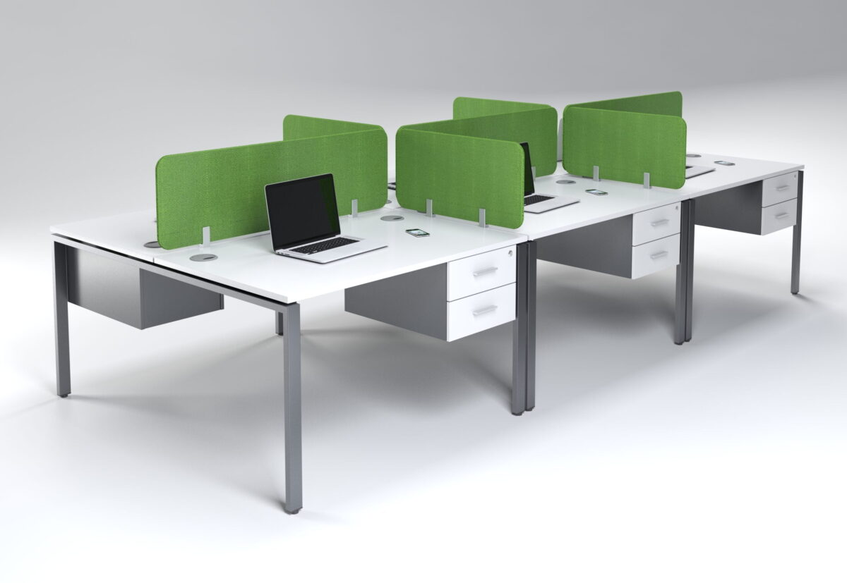 Evolution 6 Seater Steel Frame Desk with 2 Drawer Fitted - Image 3