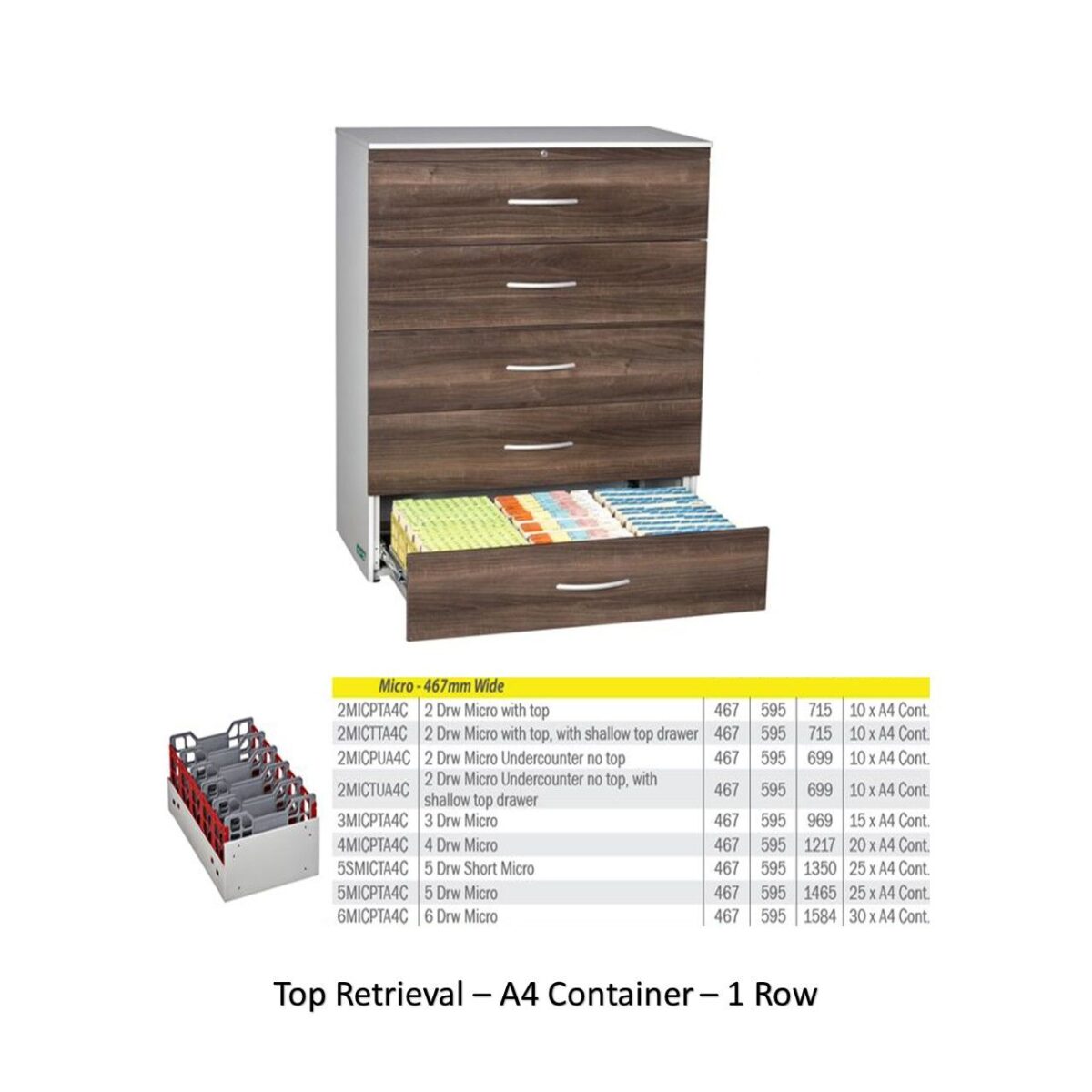 Top Retrieval Cabinet – A4 Container Filing - Image 5