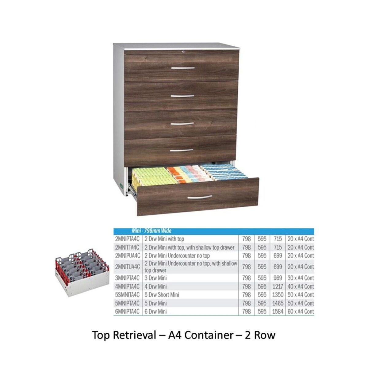 Top Retrieval Cabinet – A4 Container Filing - Image 4